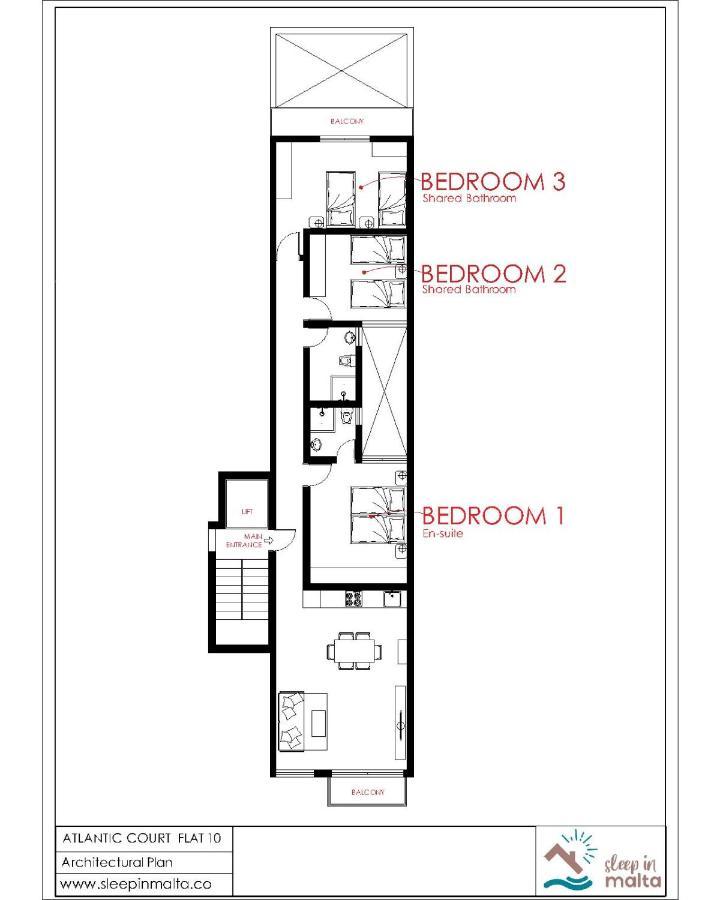 F10 Room 1, Private Double Room With Private Bathroom In Shared Flat Msida Dış mekan fotoğraf